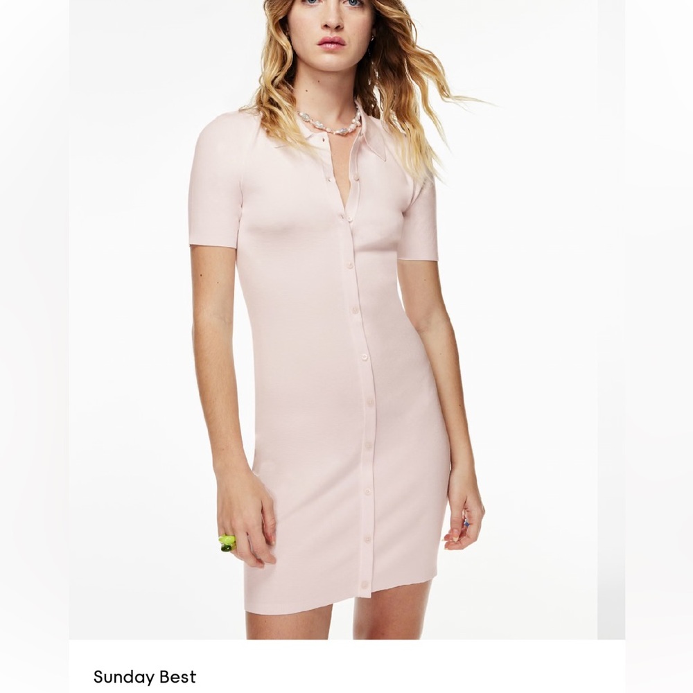 Sunday Best Blush Button-Up Mini Dress